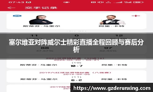 塞尔维亚对阵威尔士精彩直播全程回顾与赛后分析